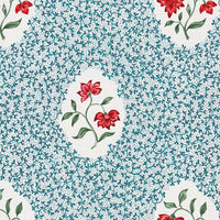 Greeny blue and red