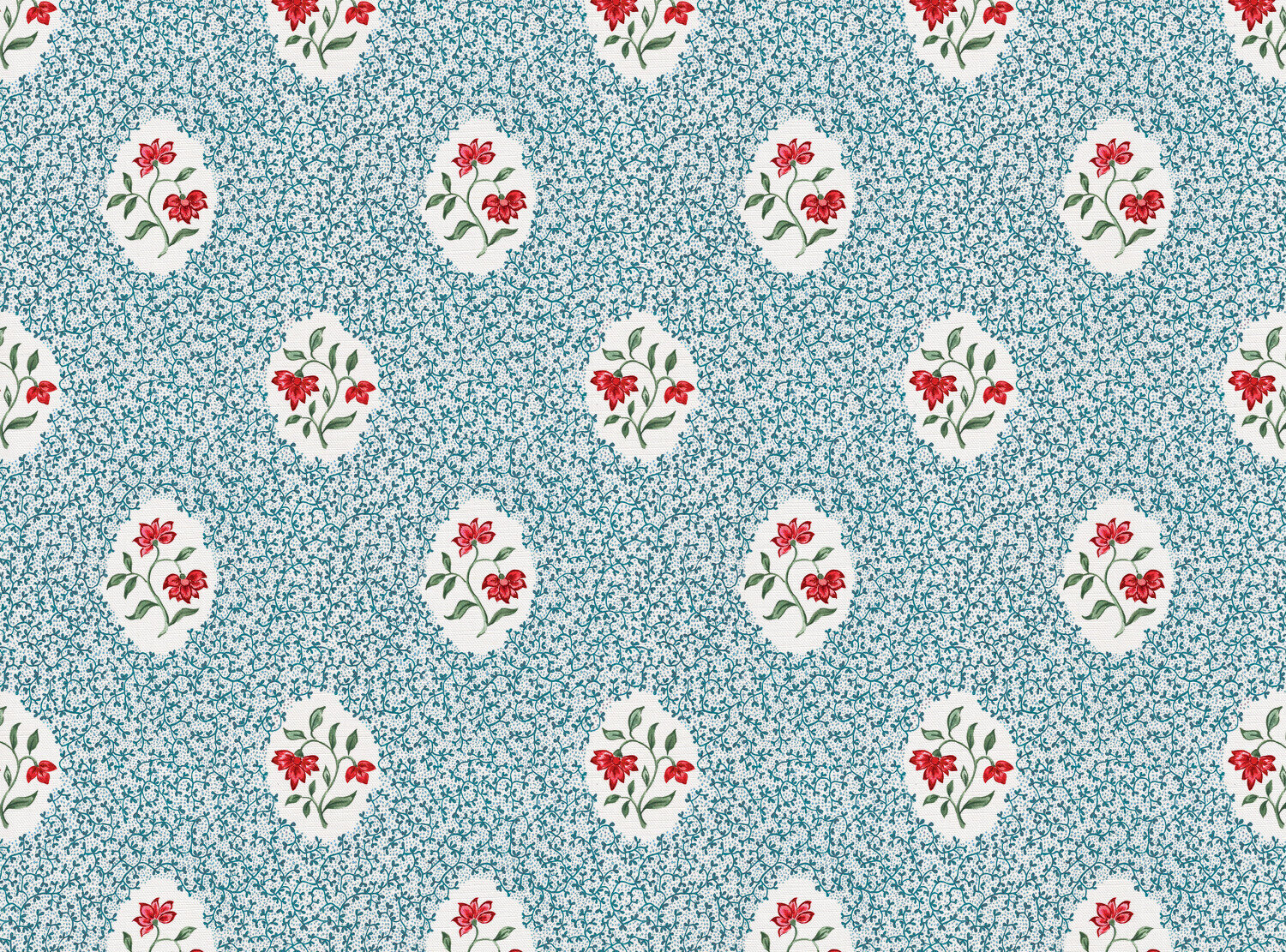 CW: Greeny blue and red | BASE: Luxury Linen