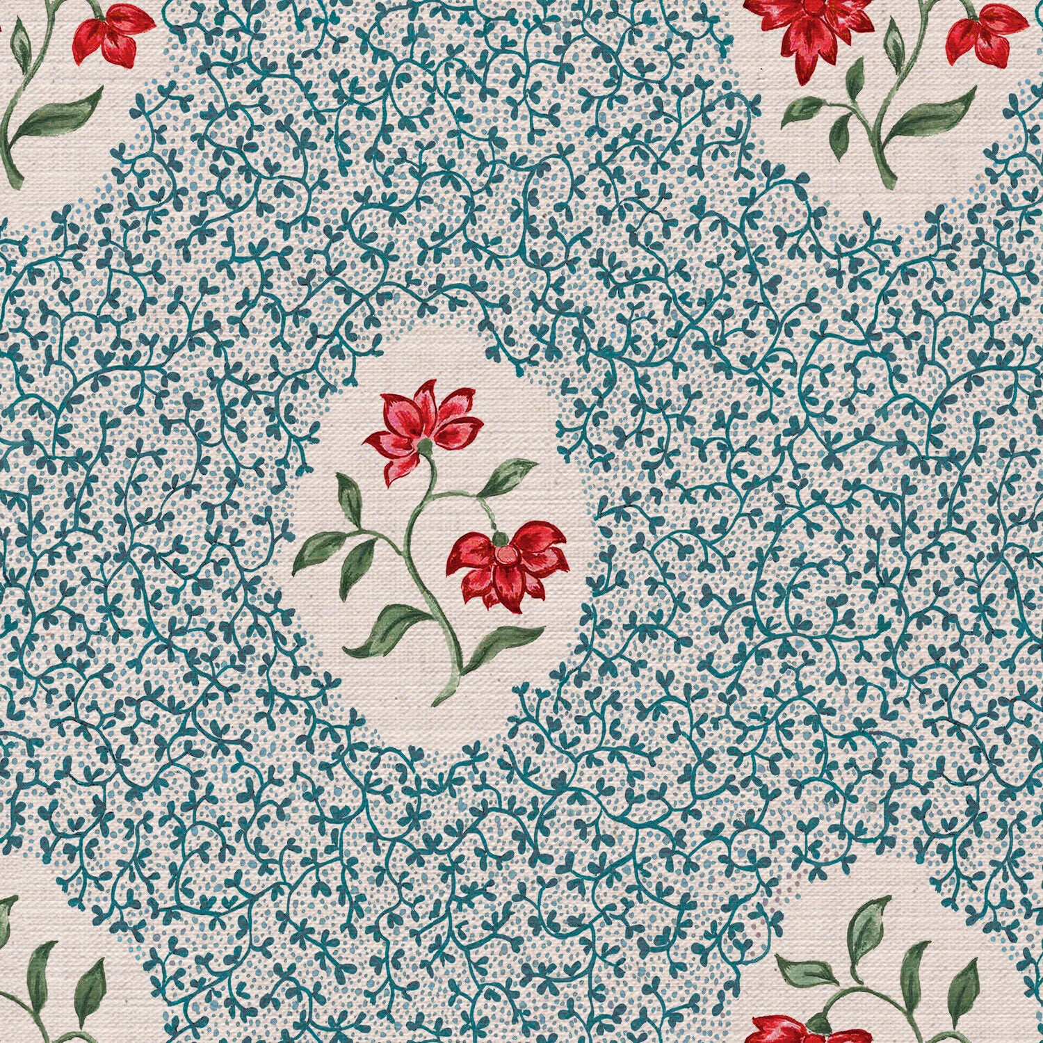 CW: Greeny blue and red | BASE: Mercia Linen | HERO