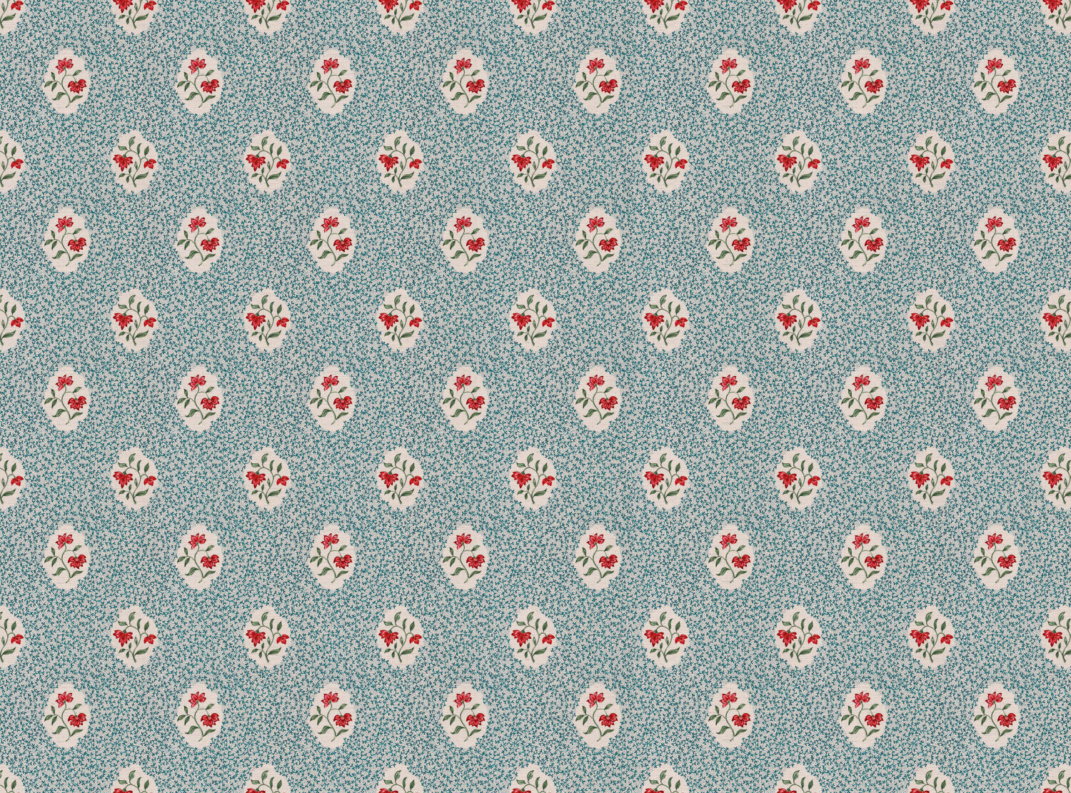 CW: Greeny blue and red | BASE: Natural Luxury Linen