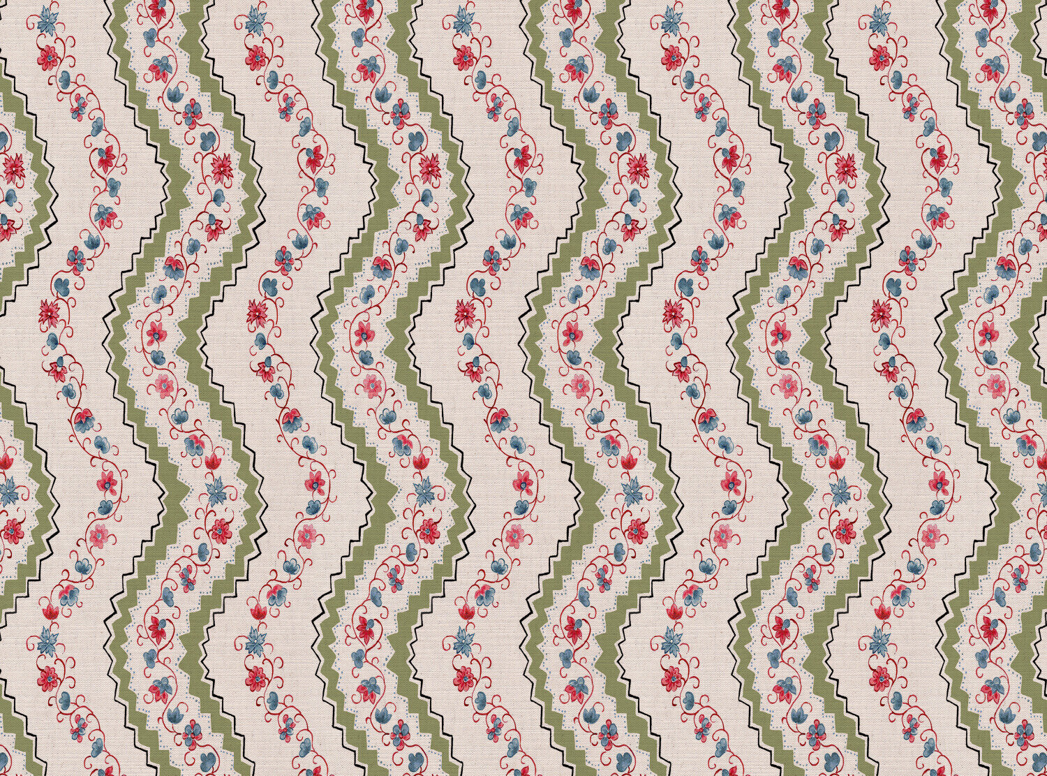 CW: Apple green red and blue | BASE: Mercia Linen