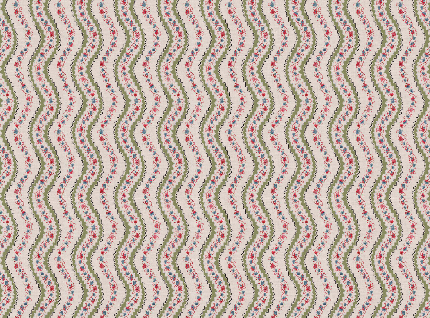 CW: Apple green red and blue | BASE: Mercia Linen