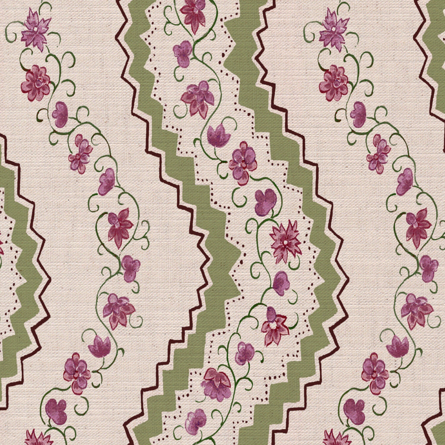 CW: Dusky rose and green | BASE: Mercia Linen | HERO