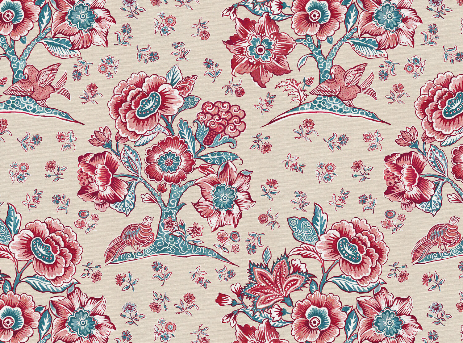 CW: Red and green blue cream ground | BASE: Luxury Linen