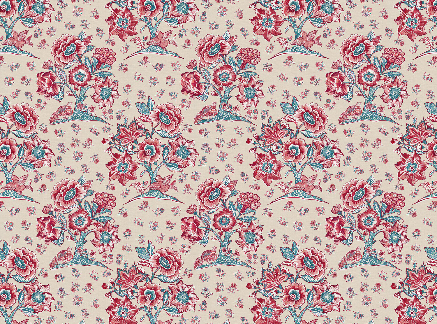 CW: Red and green blue cream ground | BASE: Luxury Linen