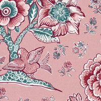 Soft pink ground damson and green blue