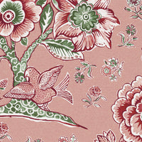 Soft putty pink ground pink and green