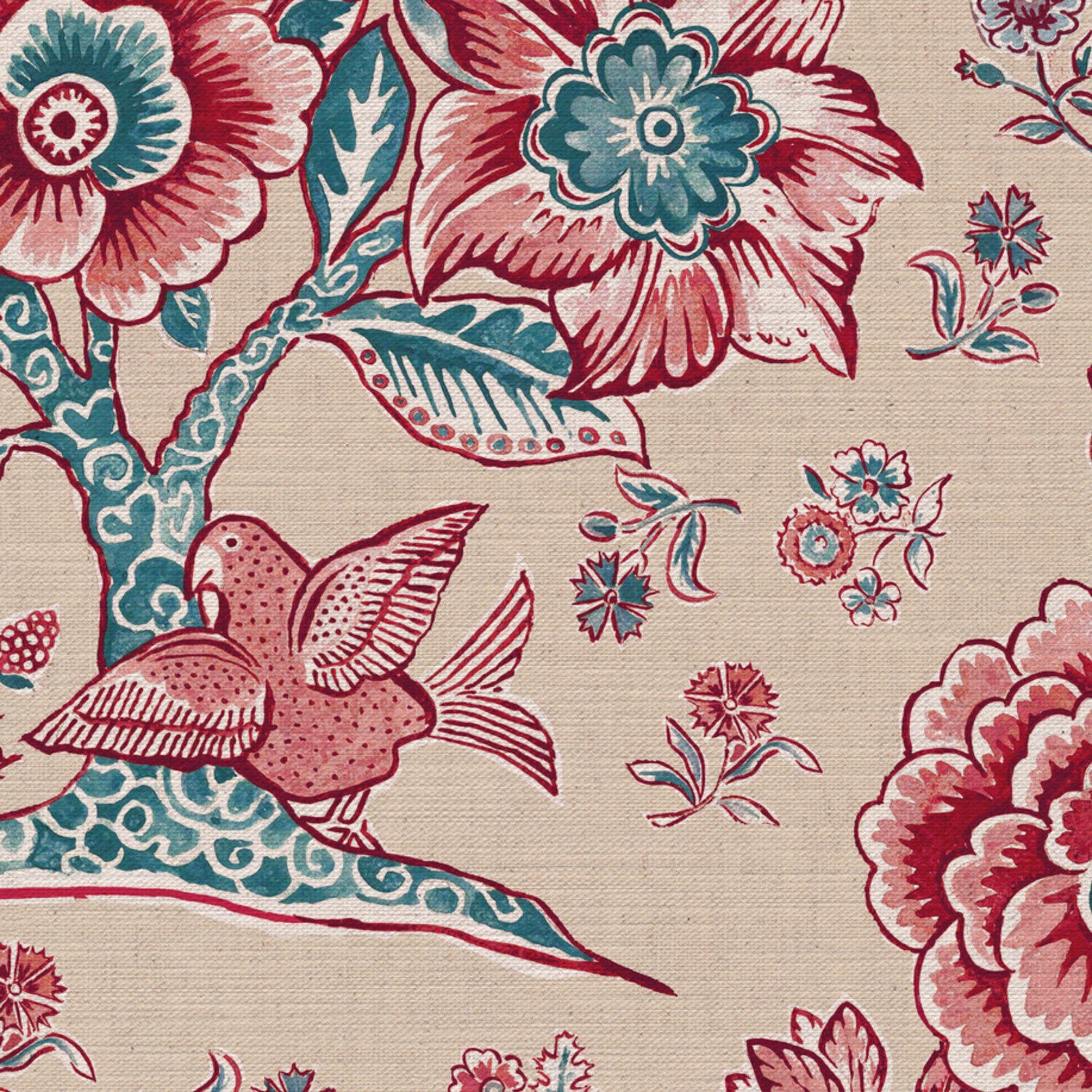 CW: Red and green blue cream ground | BASE: Mercia Linen | HERO