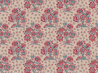 Red and green blue cream ground