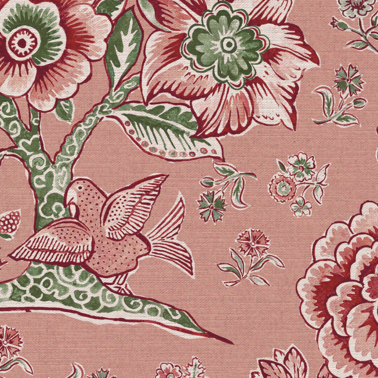 CW: Soft putty pink ground pink and green | BASE: Mercia Linen | HERO