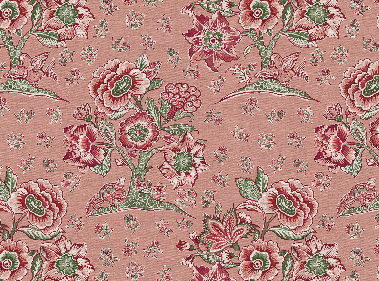 CW: Soft putty pink ground pink and green | BASE: Mercia Linen