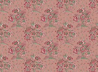 Soft putty pink ground pink and green