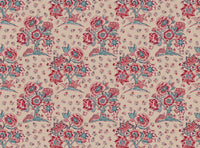 Red and green blue cream ground