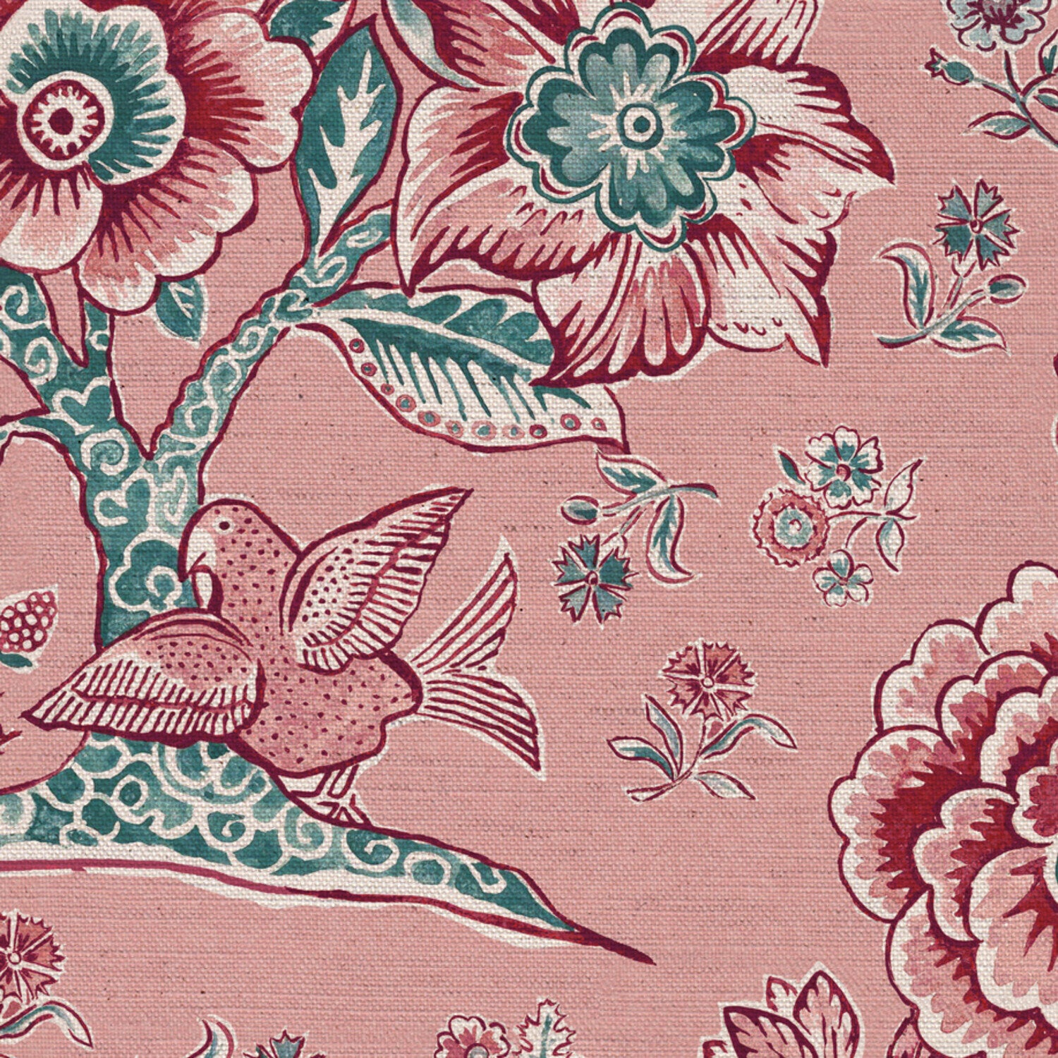 CW: Soft pink ground damson and green blue | BASE: Natural Luxury Linen | HERO