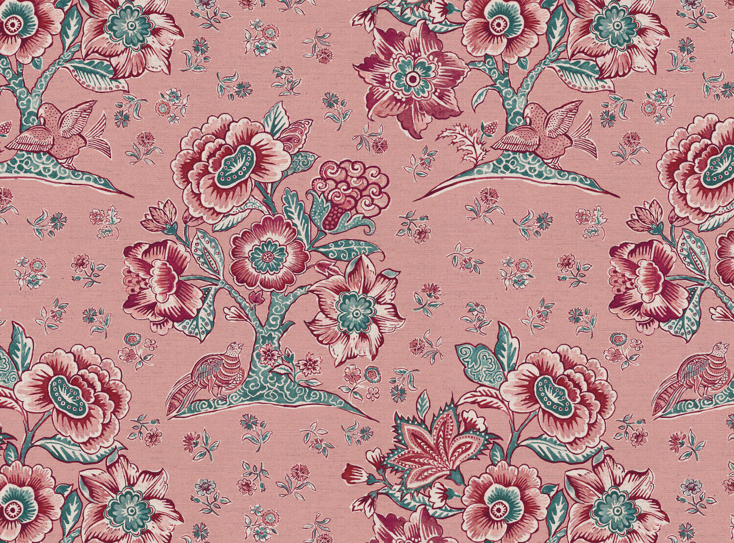 CW: Soft pink ground damson and green blue | BASE: Natural Luxury Linen