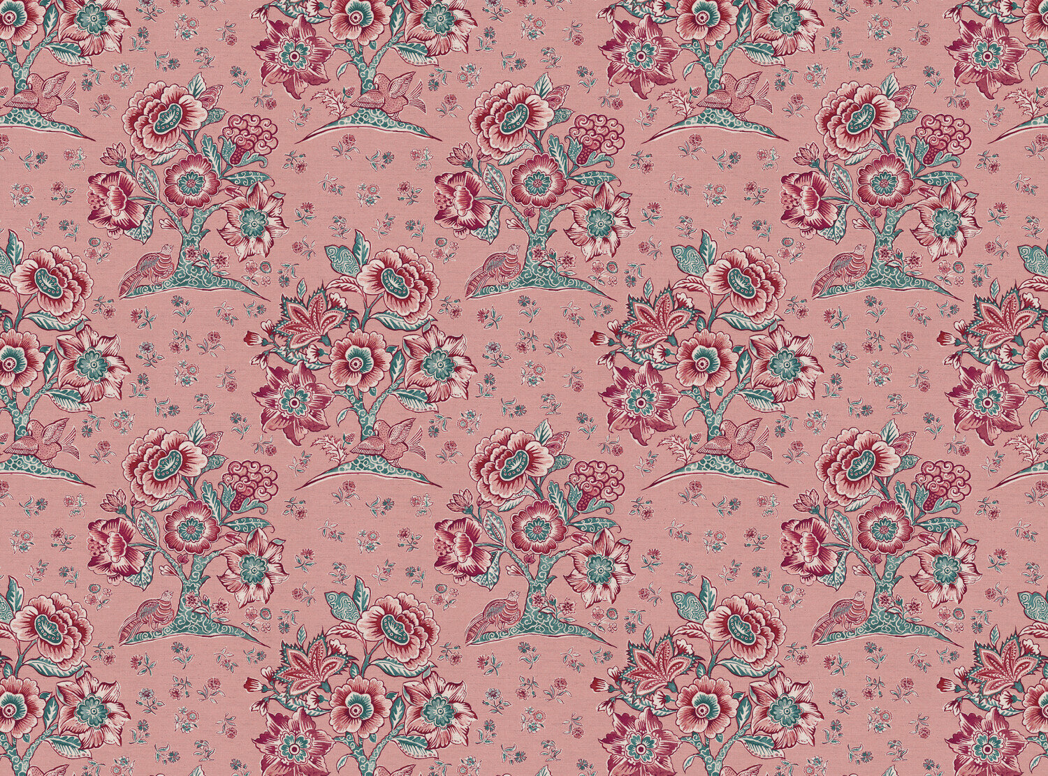 CW: Soft pink ground damson and green blue | BASE: Natural Luxury Linen