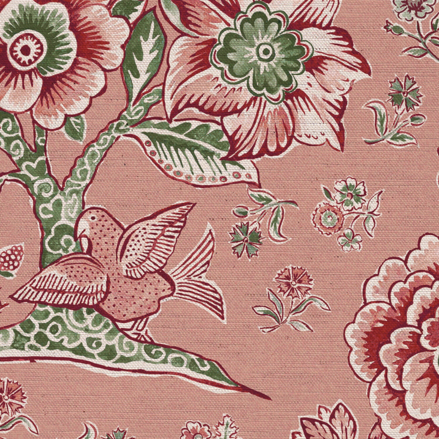 CW: Soft putty pink ground pink and green | BASE: Natural Luxury Linen | HERO