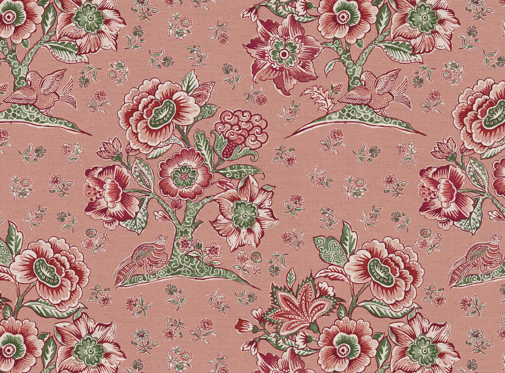 CW: Soft putty pink ground pink and green | BASE: Natural Luxury Linen