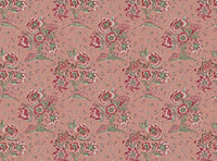 Soft putty pink ground pink and green