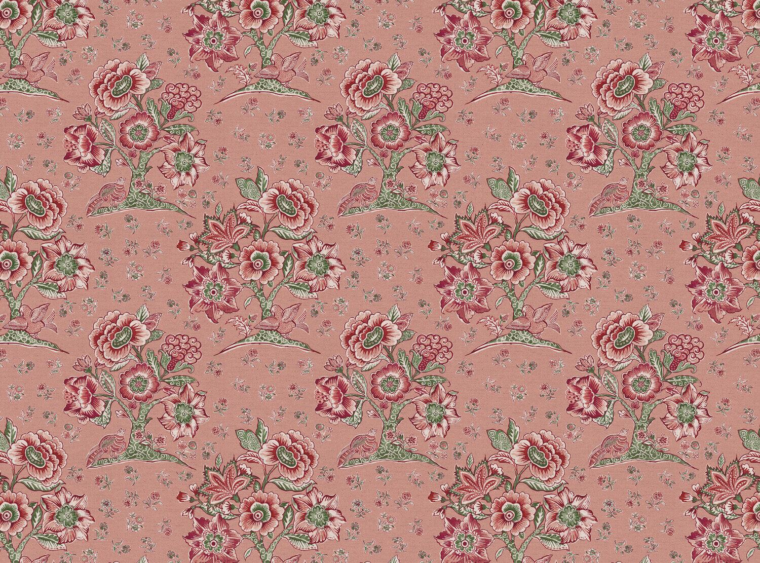 CW: Soft putty pink ground pink and green | BASE: Natural Luxury Linen