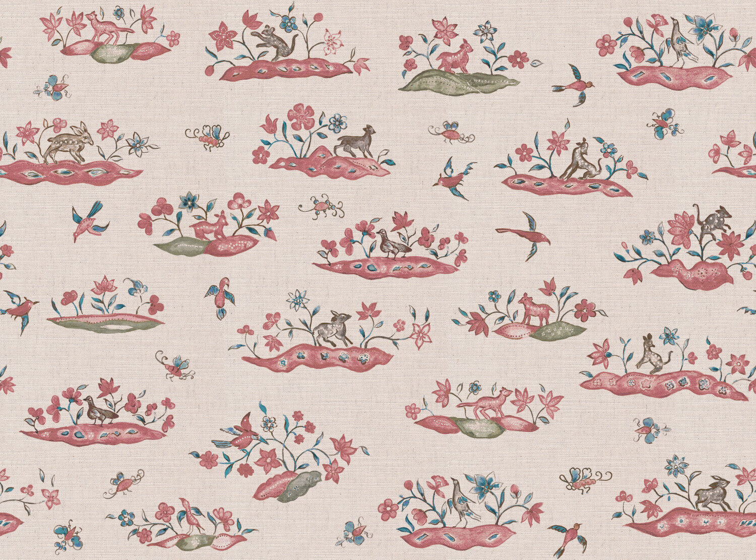 CW: Soft red pink and blue | BASE: Mercia Linen