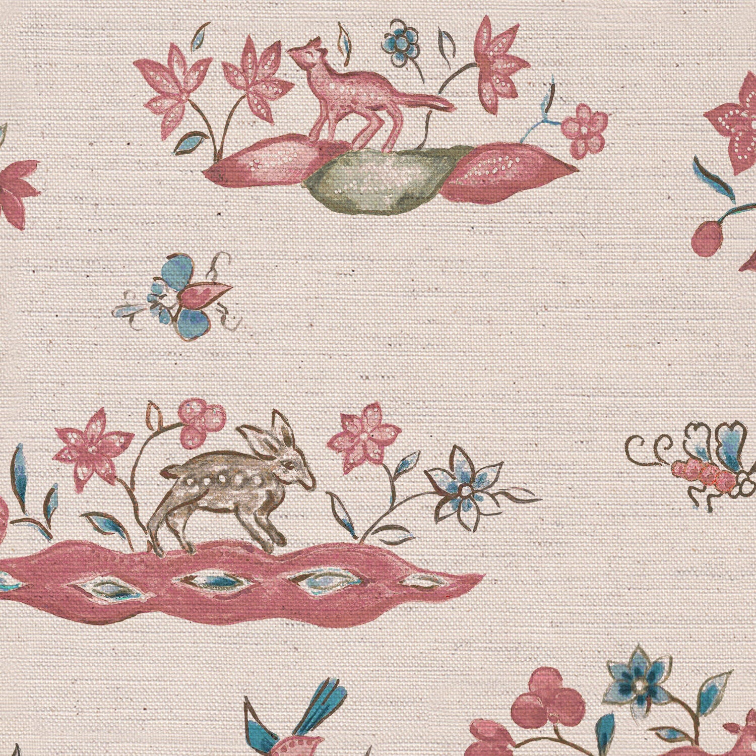 CW: Soft red pink and blue | BASE: Natural Luxury Linen | HERO