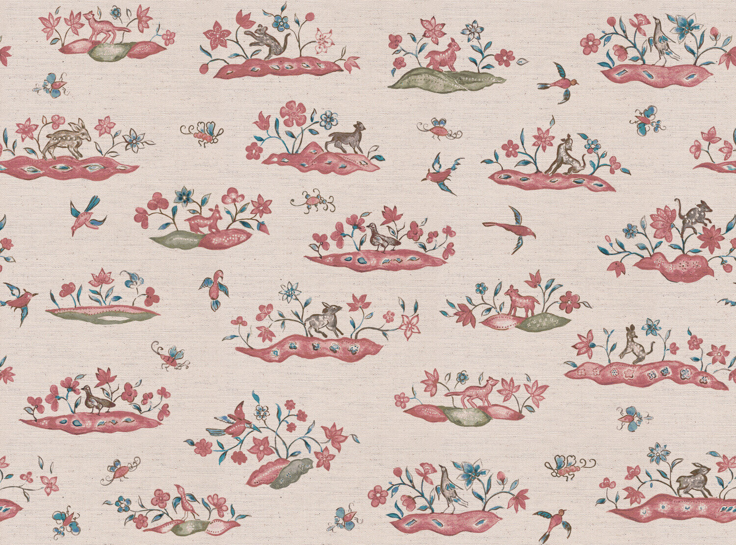 CW: Soft red pink and blue | BASE: Natural Luxury Linen