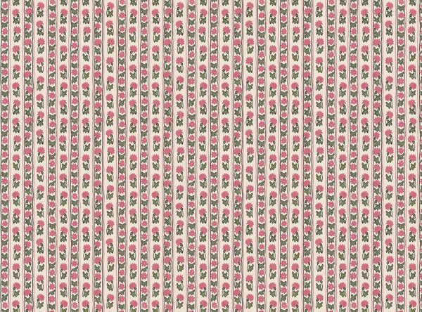 Bukhara Flower Stripe soft pink and green