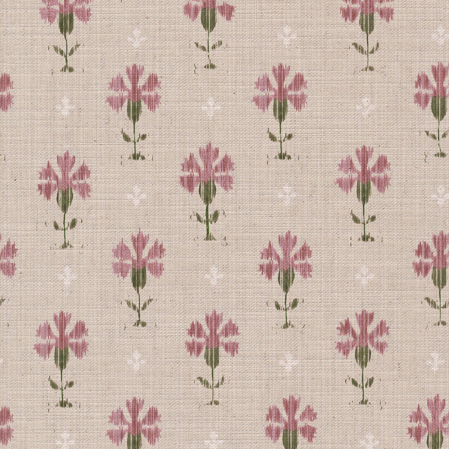 Carnation Ikat Fabric