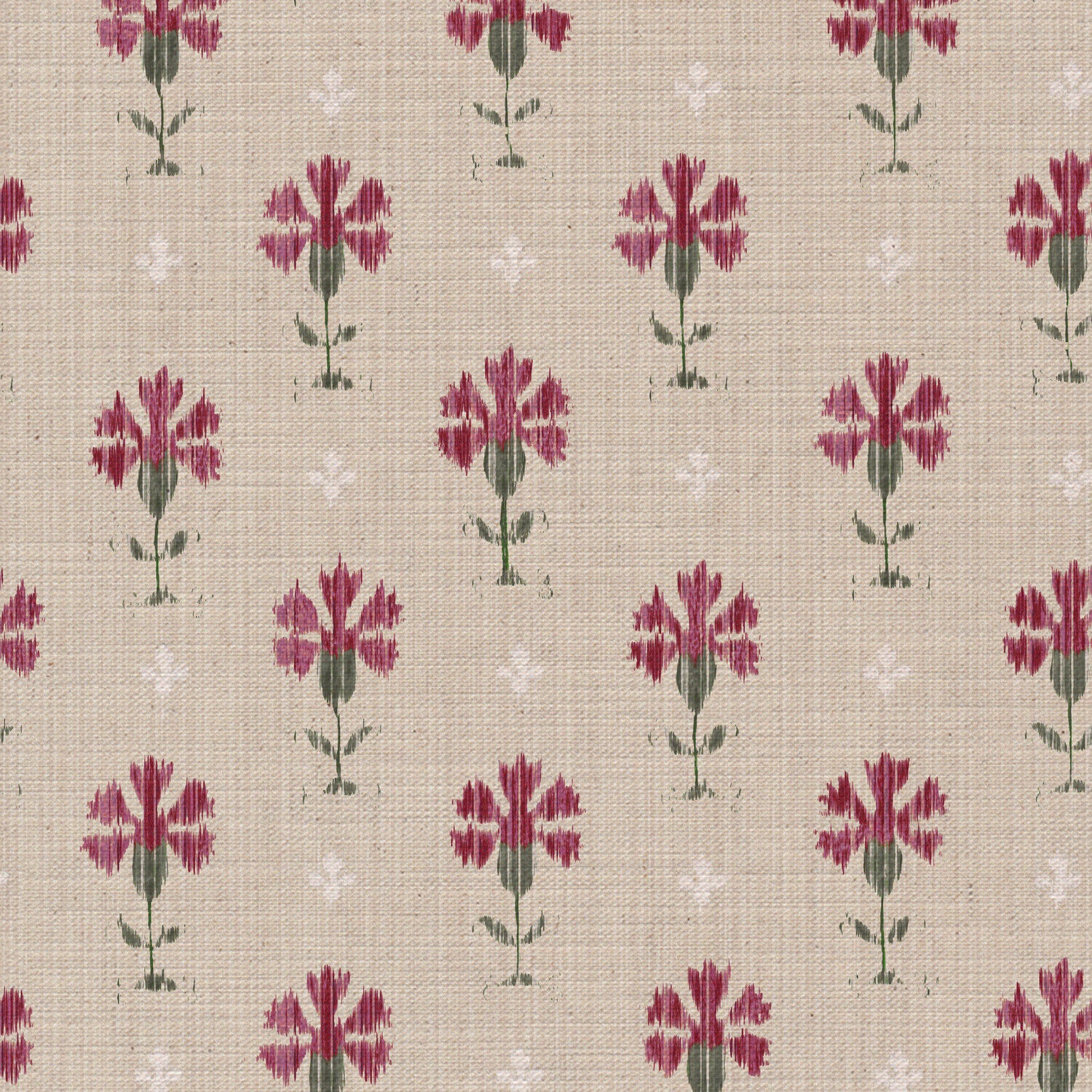 Carnation Ikat Fabric