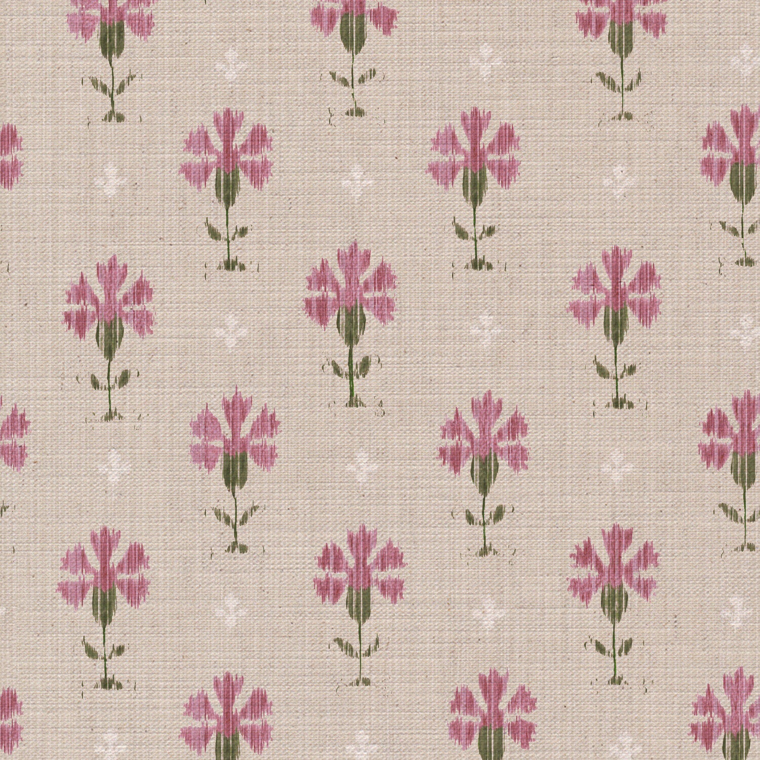 Carnation Ikat Fabric