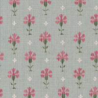 Soft pink and green with green blue ground