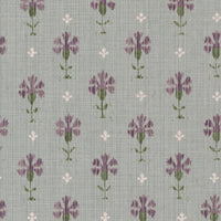 Lilac and green with blue ground