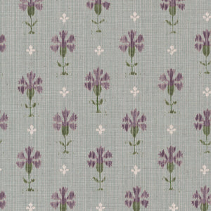 Lilac and green with blue ground