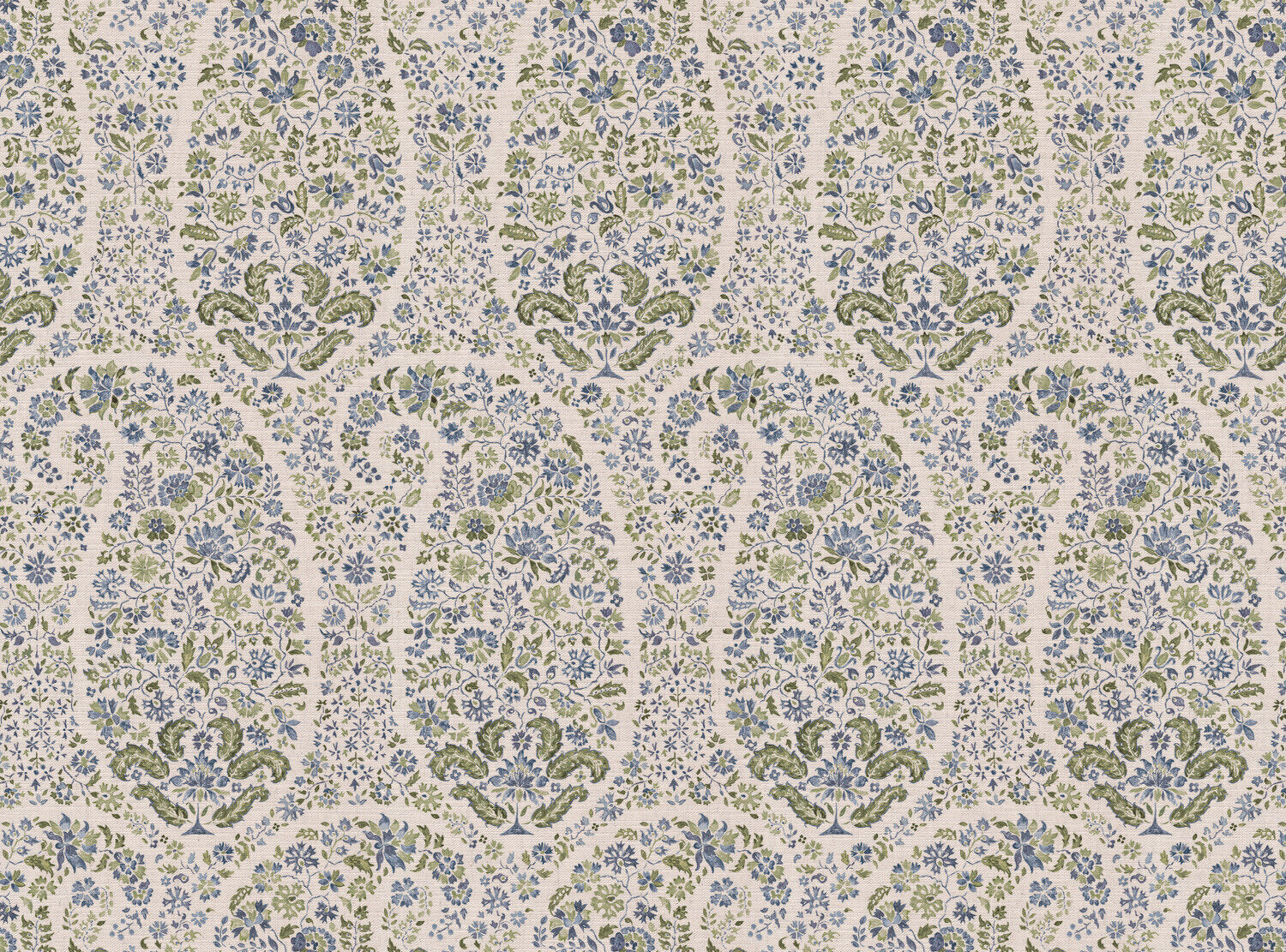 CW: Soft cornflower blue and green | BASE: Mercia Linen