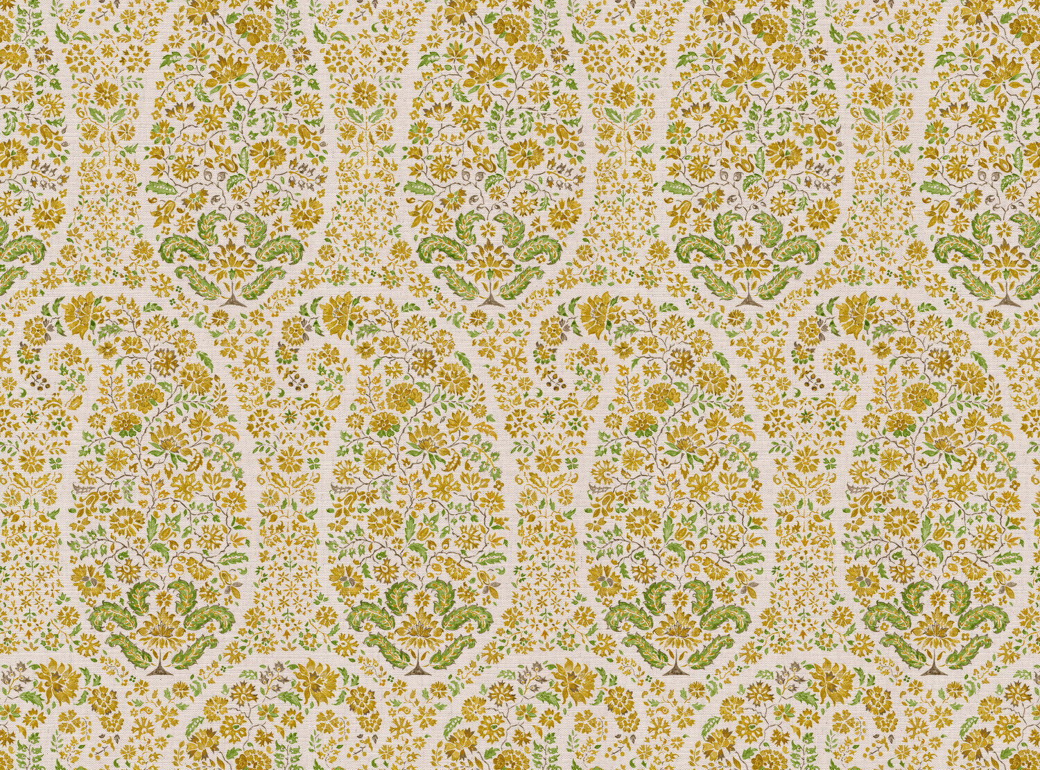 CW: Yellow green white ground | BASE: Mercia Linen