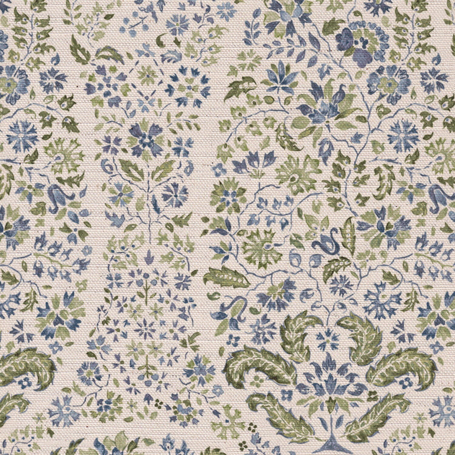 CW: Soft cornflower blue and green | BASE: Natural Luxury Linen | HERO