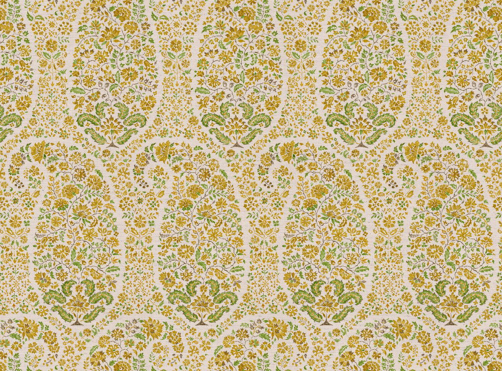 CW: Yellow green white ground | BASE: Natural Luxury Linen