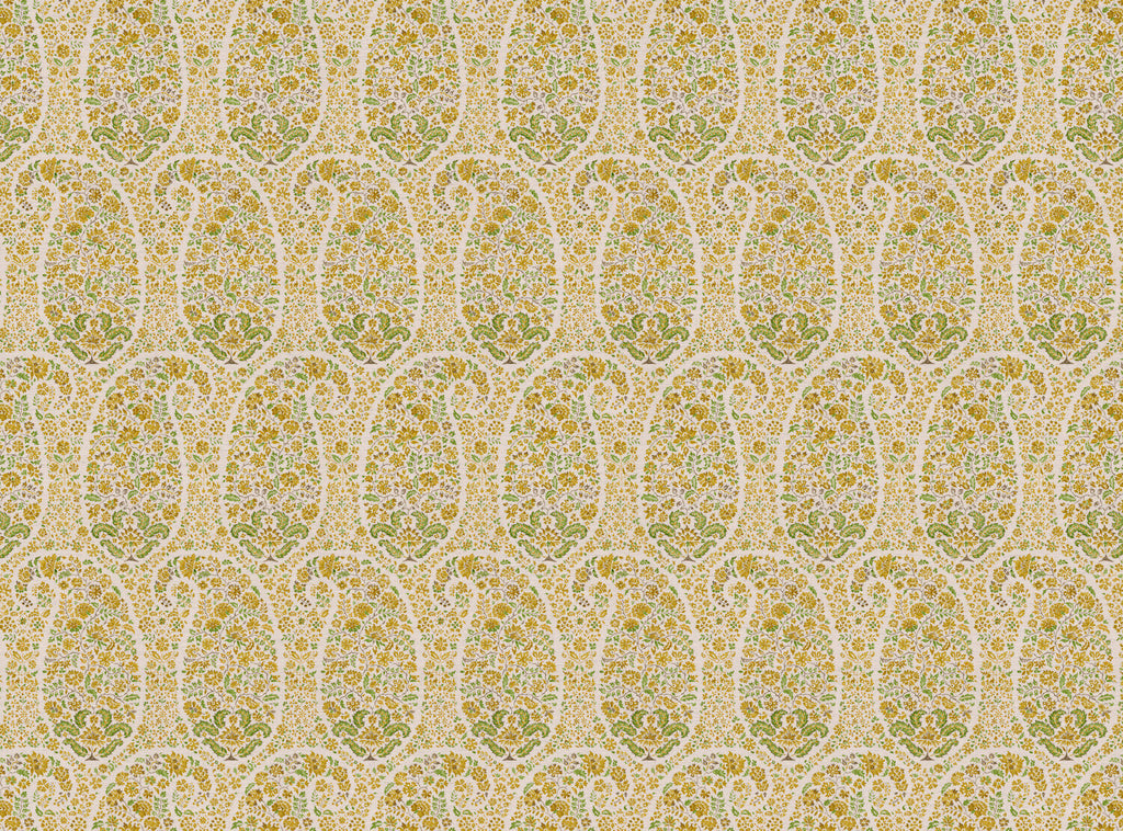 CW: Yellow green white ground | BASE: Natural Luxury Linen
