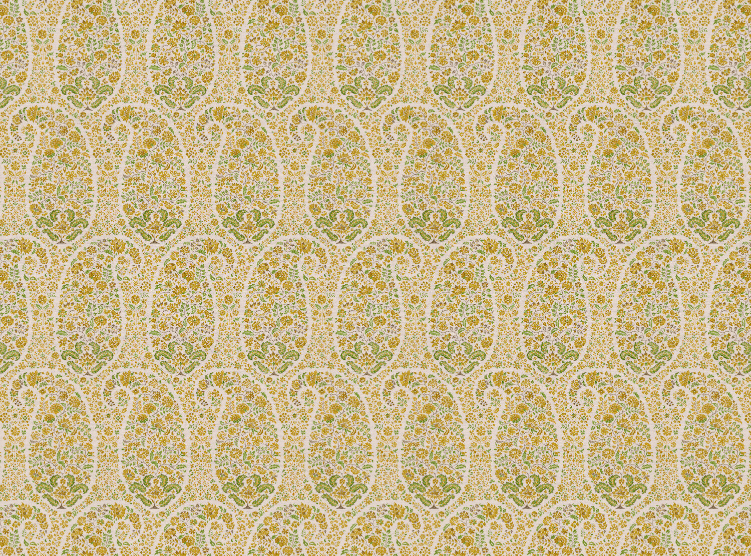 CW: Yellow green white ground | BASE: Natural Luxury Linen