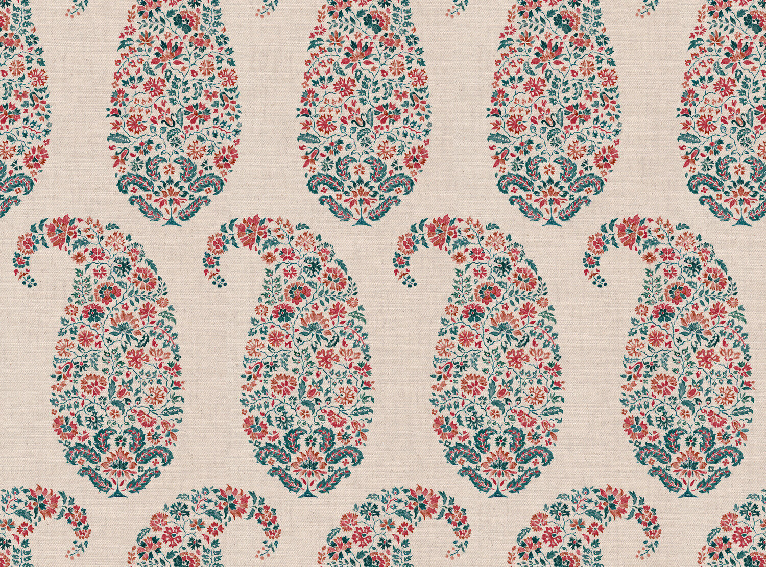 CW: Red coral and grey blue | BASE: Mercia Linen
