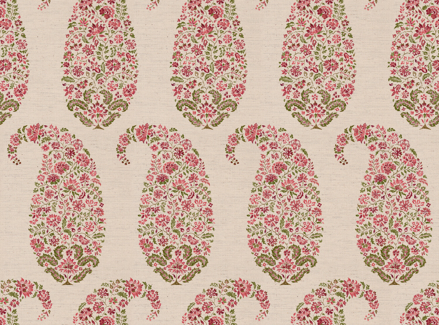 CW: Pink rouge and green | BASE: Natural Luxury Linen