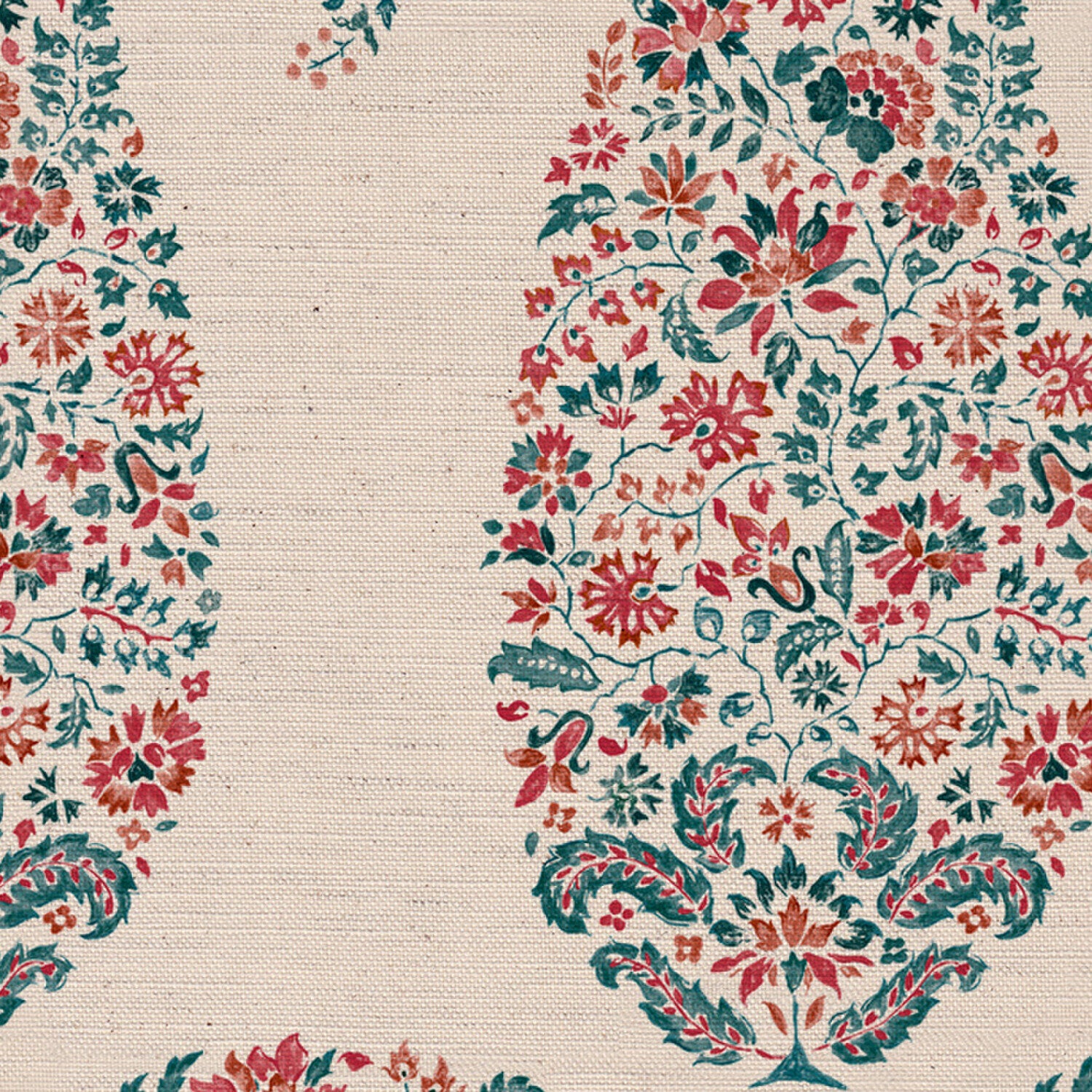 CW: Red coral and grey blue | BASE: Natural Luxury Linen | HERO