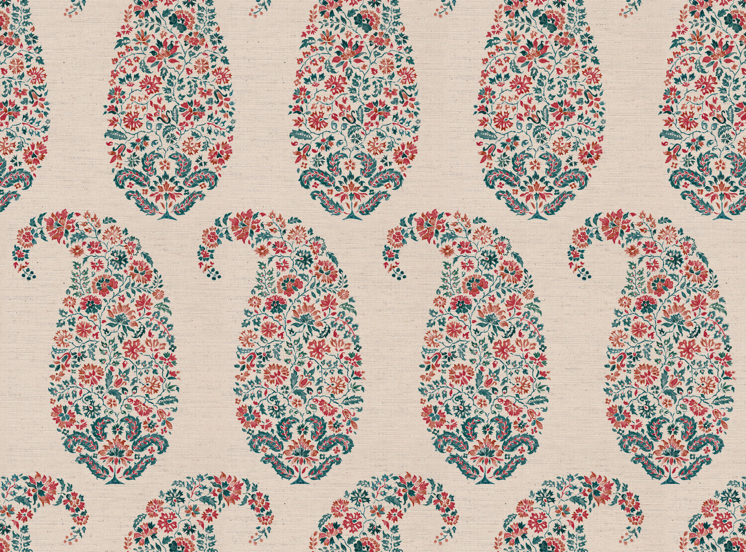 CW: Red coral and grey blue | BASE: Natural Luxury Linen