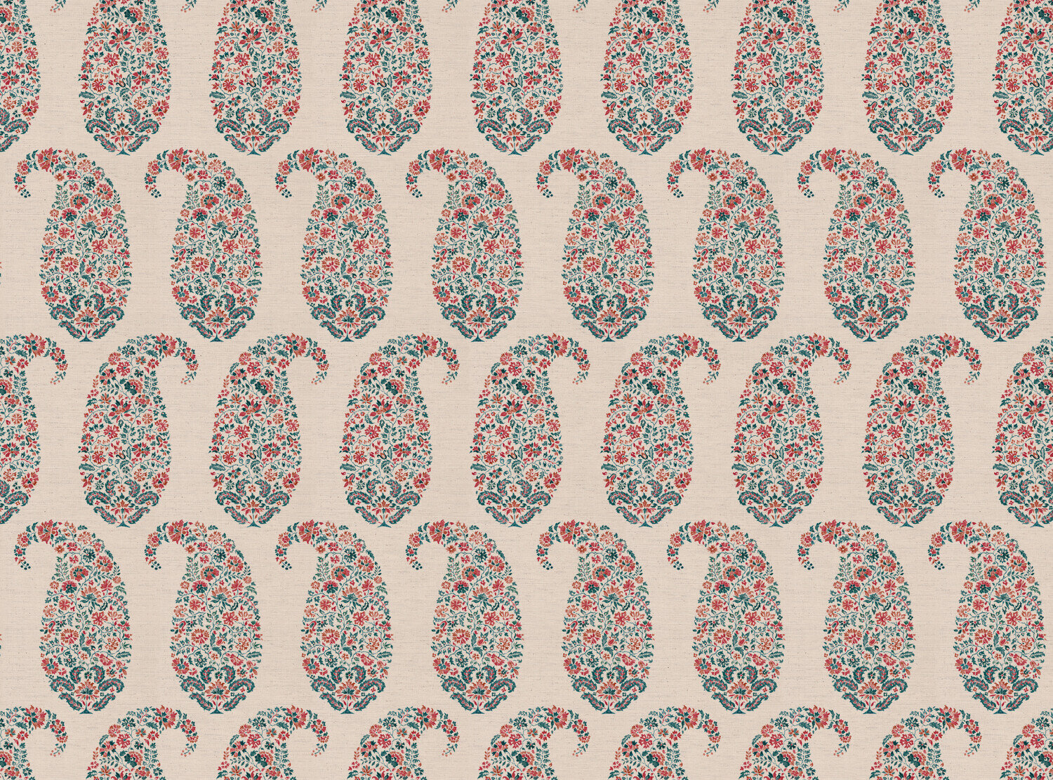 CW: Red coral and grey blue | BASE: Natural Luxury Linen