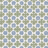 Soft cornflower blue and green