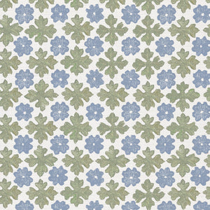Soft cornflower blue and green