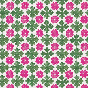 Bright pink and dark green