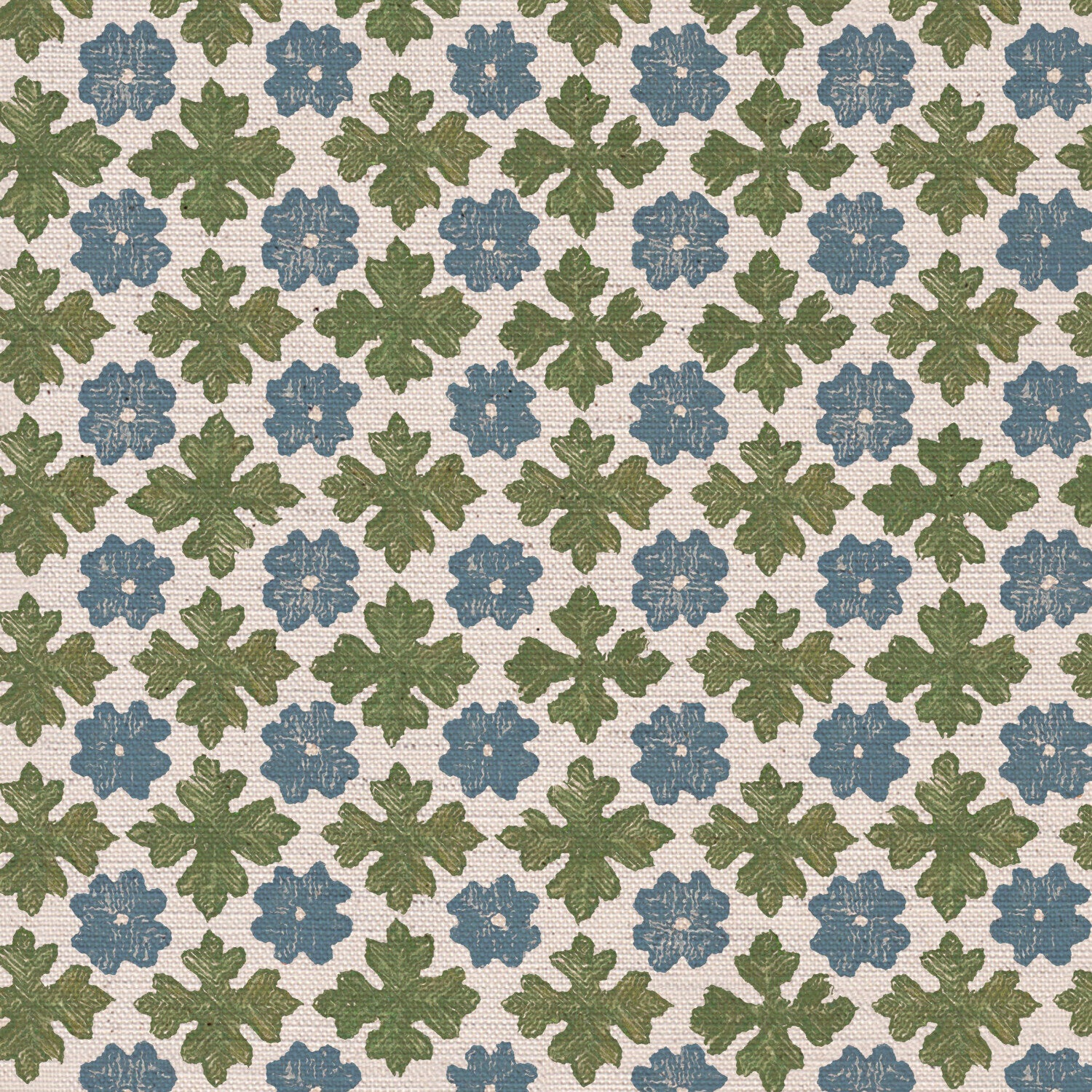 CW: Blue and moss green light ground | BASE: Natural Luxury Linen | HERO