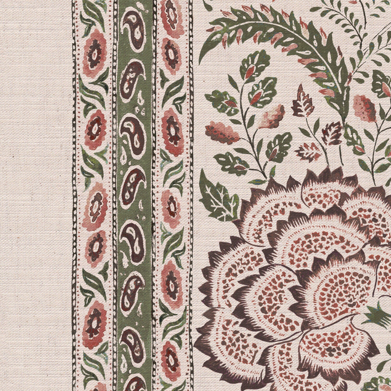 CW: Green pink and brown | BASE: Mercia Linen | HERO